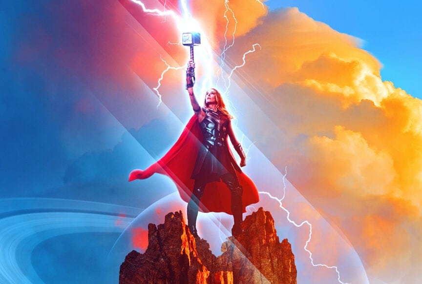 New 'Thor: Love and Thunder' Poster Features Natalie Portman As Mighty Thor  - Disney Plus Informer